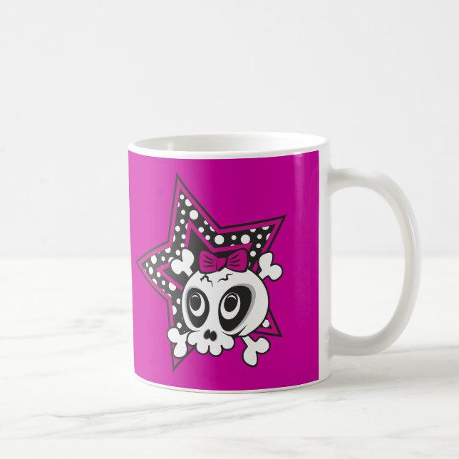 Girly Emo Skull Coffee Mug (Right)