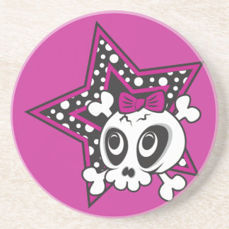 Girly Emo Skull Drink Coaster