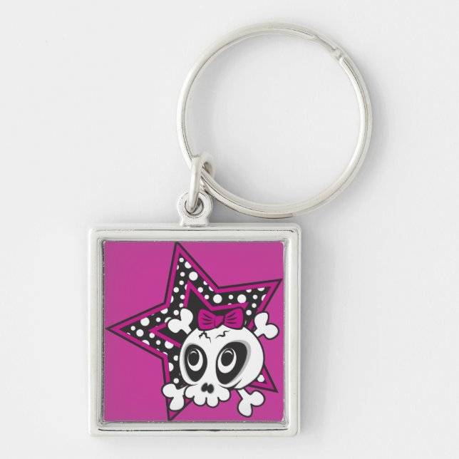 Girly Emo Skull Keychain (Front)