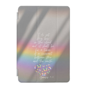Girly Faith Rainbow Photograph Butterfly Heart iPad Mini Cover