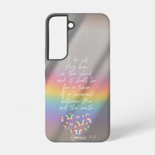 Girly Faith Rainbow Photograph Butterfly Heart Samsung Galaxy S22 Case