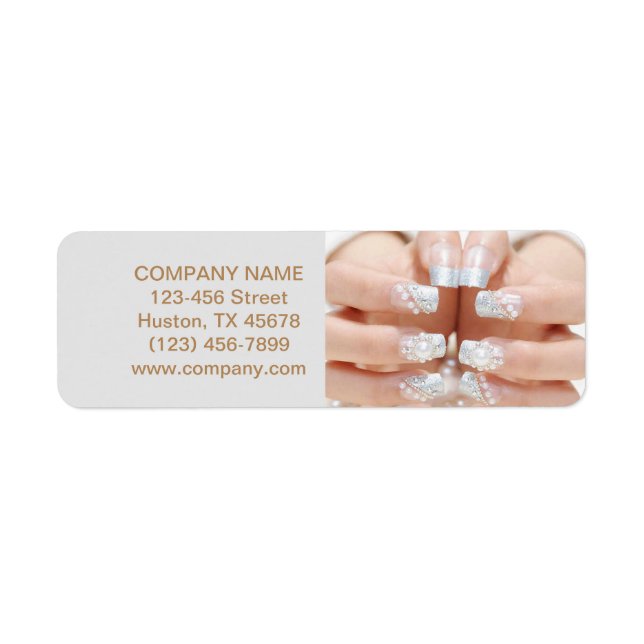 girly fashion beauty nail artist nail salon label (Front)