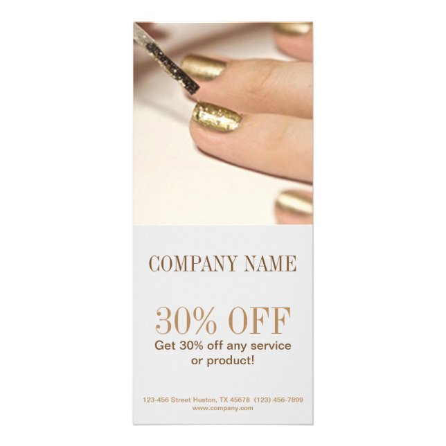 girly fashion beauty nail artist nail salon rack card (Front)