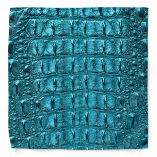 girly fashion turquoise blue Alligator Leather Bandana