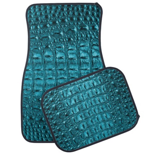 girly fashion turquoise blue Alligator Leather Car Floor Mat