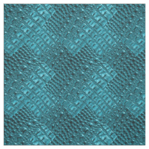 girly fashion turquoise blue Alligator Leather Fabric