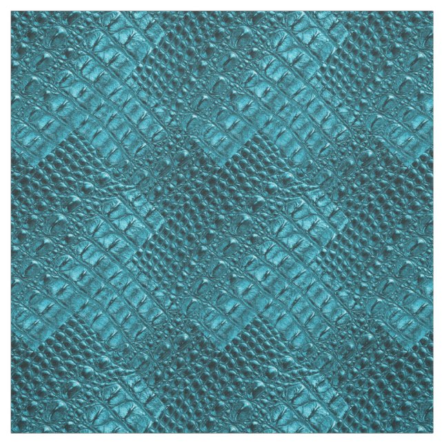 girly fashion turquoise blue Alligator Leather Fabric (Swatch)