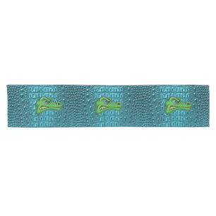 girly fashion turquoise blue Alligator Leather Short Table Runner