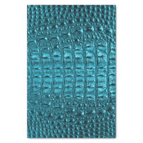 girly fashion turquoise blue Alligator Leather Tissue Paper