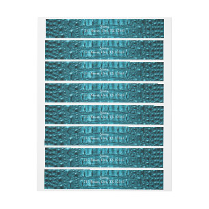 girly fashion turquoise blue Alligator Leather Wrap Around Address Label