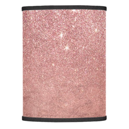 Girly Faux Rose Gold Glitter Crumbled Foil Ombre Lamp Shade