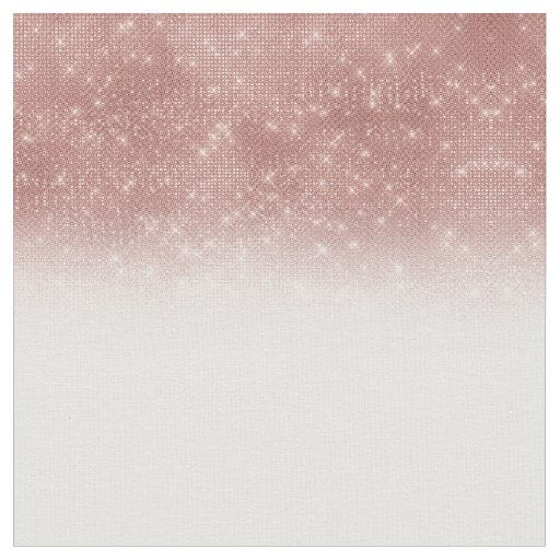 Girly Faux Rose Gold Sequin Glitter White Ombre Fabric