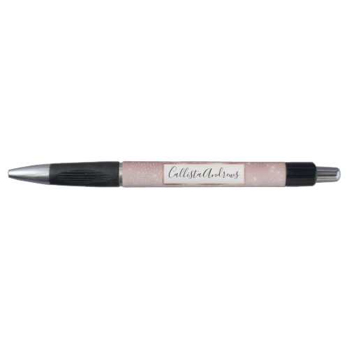 Girly Faux Rose Gold Sequin Glitter White Ombre Pen