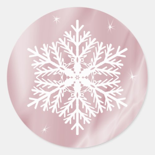 Girly Faux Rose Gold Winter Holidays Christmas Classic Round Sticker