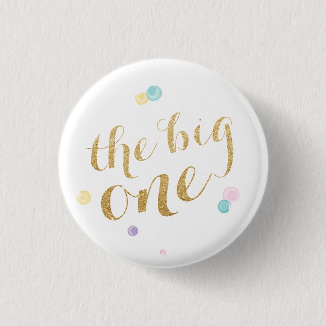Girly First Birthday Button (Front)