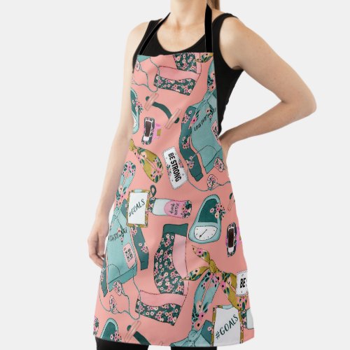 Girly Fitness Pattern Apron