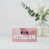 Girly Fitness Trainer Social Media Business Card (Standing Front)