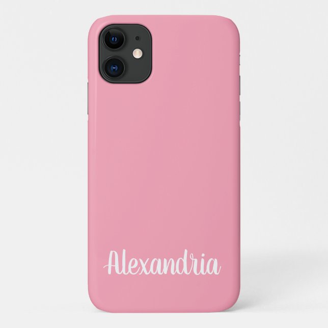 Girly FLAMINGO PINK Solid Color  Case-Mate iPhone Case (Back)