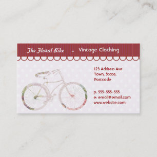 Girly Floral Bicycle Business Card