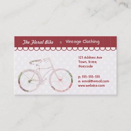 Customizable Girly Floral Bicycle Business Cards