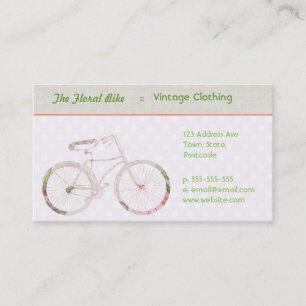 Girly Floral Bike Business Card
