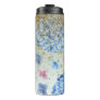 *~* Girly Floral Blue Pink Hydrangea Glitter Thermal Tumbler