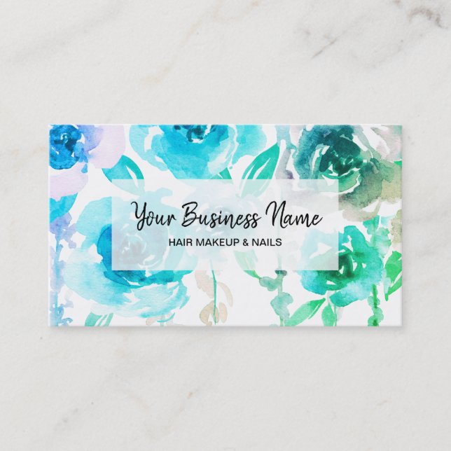 *~* Girly Floral Bouquet Roses Wisteria  Flowers Business Card (Front)
