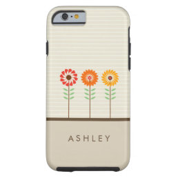 Girly Floral Sun Flowers Pattern - Nature Stylish Tough iPhone 6 Case