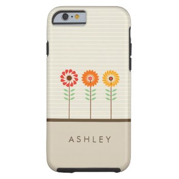 Girly Floral Sun Flowers Pattern - Nature Stylish Tough Iphone 6 Case by CityHunter at Zazzle