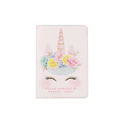 Girly Floral Unicorn Pink Gold Personalized