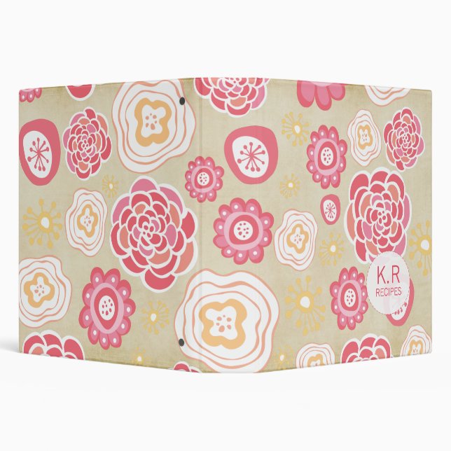 Girly Floral Vector Pattern Designer Recipe Binder (Background)