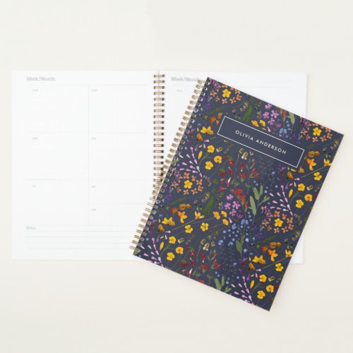 Girly floral wildflower cute purple personalised planner