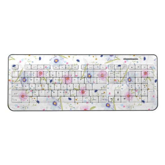 Girly floral wireless keyboard | Zazzle.com