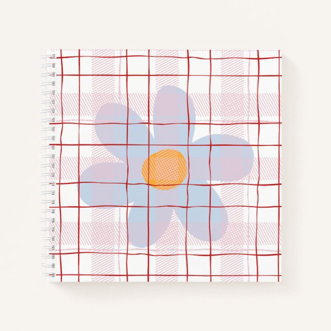Girly floral with scottish background Modern pink Notebook (Front)