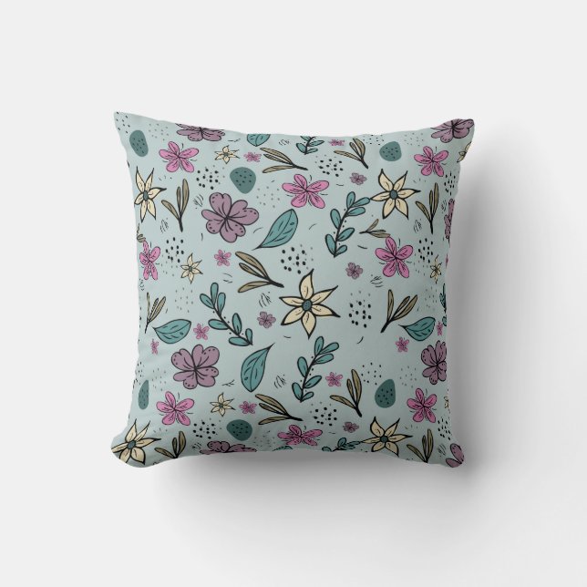Girly Flower Art New Design Floral Aesthetic Flowe Throw Pillow (Front)