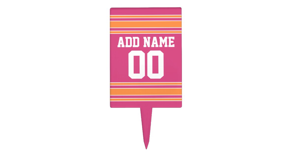 Girly Football Jersey With Custom Name Number Cake Topper