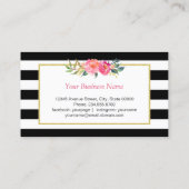Girly Fuchsia Floral Makeup Artist Beauty Salon Business Card (Back)
