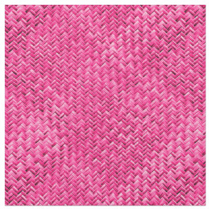 Girly Fuchsia Graphic Geometric Basket Weave Fabric