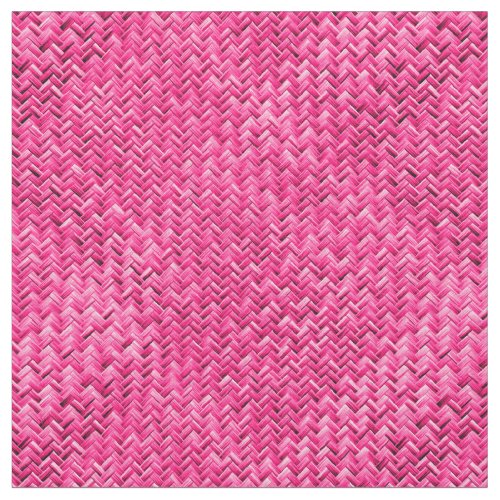 Girly Fuchsia Graphic Geometric Basket Weave Fabric