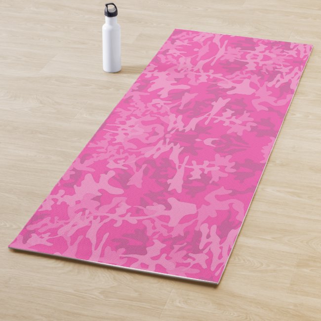 Girly Fuchsia Pink Pattern Abstract Yoga Mat
