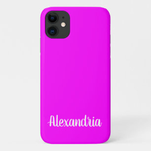 Girly FUCHSIA PINK Solid Color iPhone 11 Case