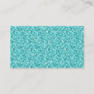 Girly, Fun Aqua Blue Glitter Printed Business Card