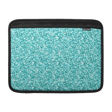 Girly, Fun Aqua Blue Glitter Printed Macbook Air Sleeve