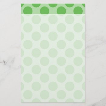 Girly Fun Cute Green Polka Dots Pattern On Green Stationery by PrettyPatternsGifts at Zazzle