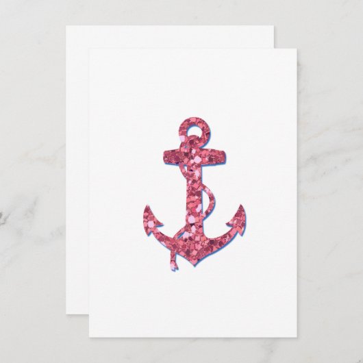 Girly, Fun, Pink Glitter Anchor Printed (Front/Back)