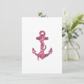 Girly, Fun, Pink Glitter Anchor Printed (Standing Front)
