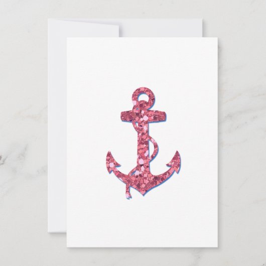 Girly, Fun, Pink Glitter Anchor Printed (Front)