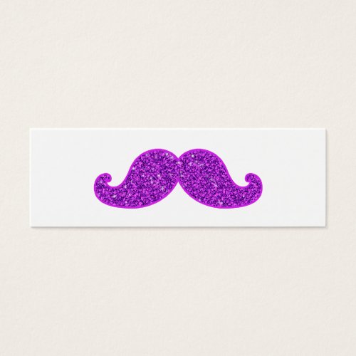 Girly fun retro mustache purple glitter business card