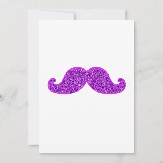 Girly fun retro mustache purple glitter (Front)