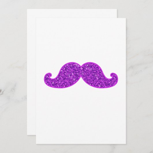 Girly fun retro mustache purple glitter (Front/Back)